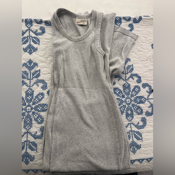 Universal Thread Light Gray Ribbed Knit Maxi Dress - Picture 1 of 4